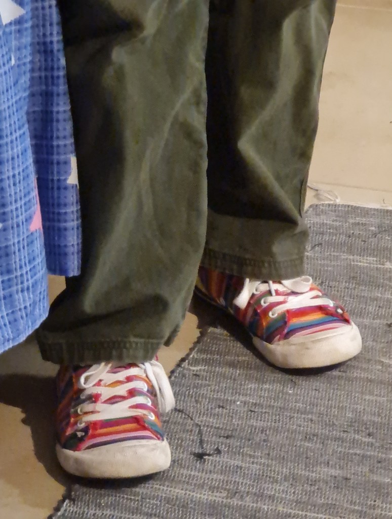 Jazzy rainbow Rocket-Dog shoes are perhaps a little hint