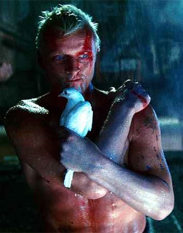 Rutger Hauer as Roy Batty in Bladerunner, giving his famous monologue