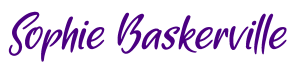 Sophie Baskerville signature in purple